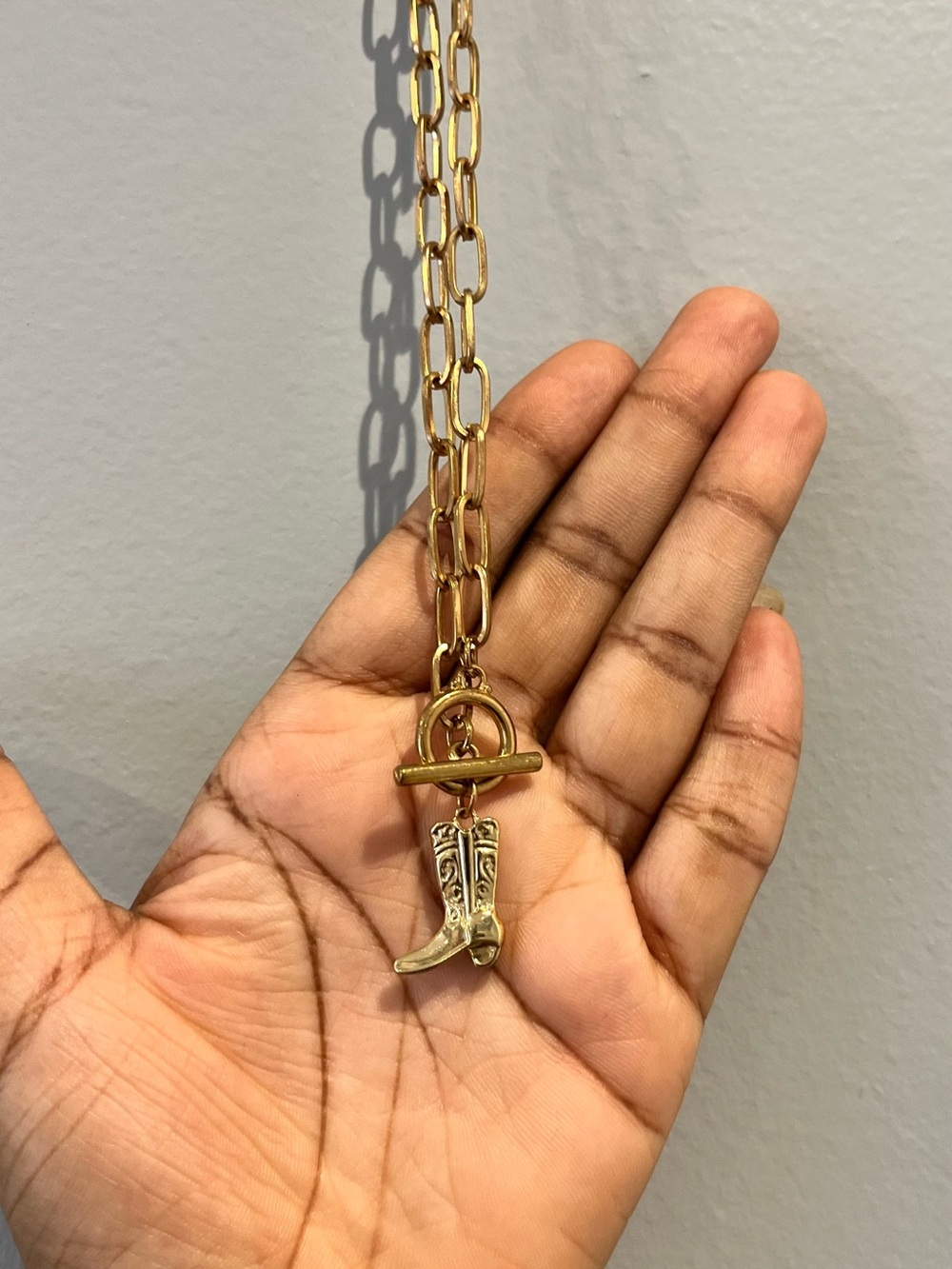 Vintage Gold Link Cowboy Necklace